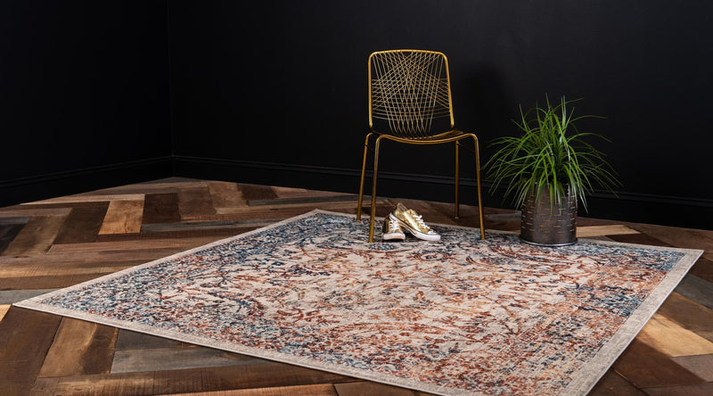 Copenhagen Dahlia Collection Area Rug -  Østerbro Square Beige  lifestyle 14