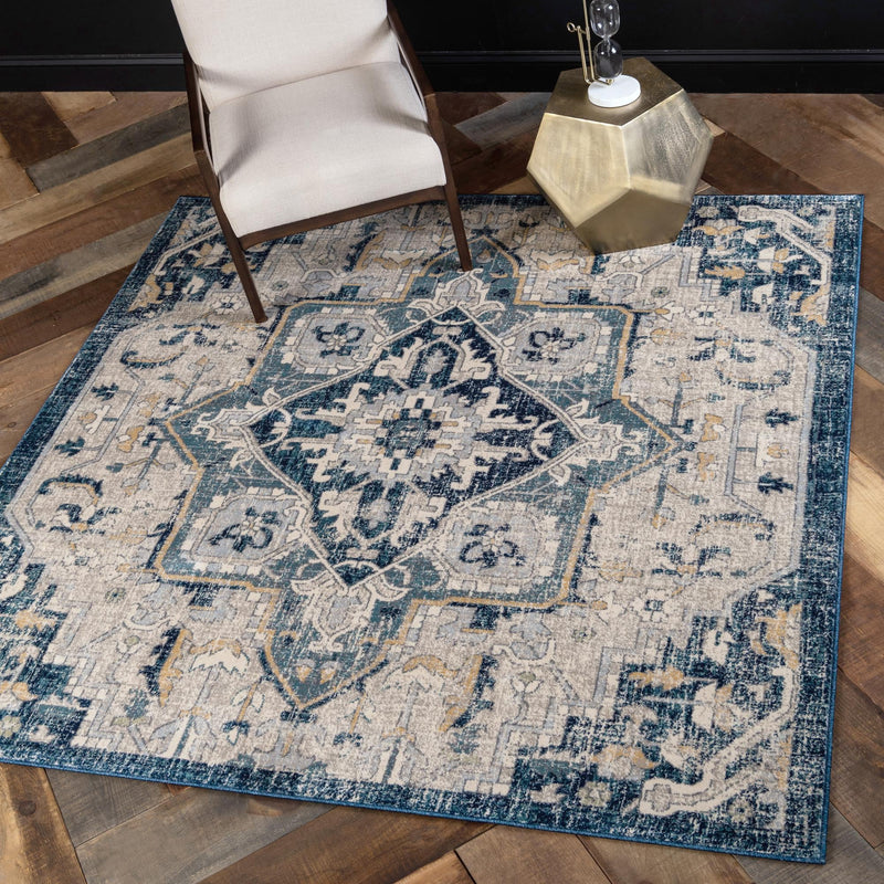 Copenhagen Dahlia Collection Area Rug -  Bispebjerg Square Beige  lifestyle 30