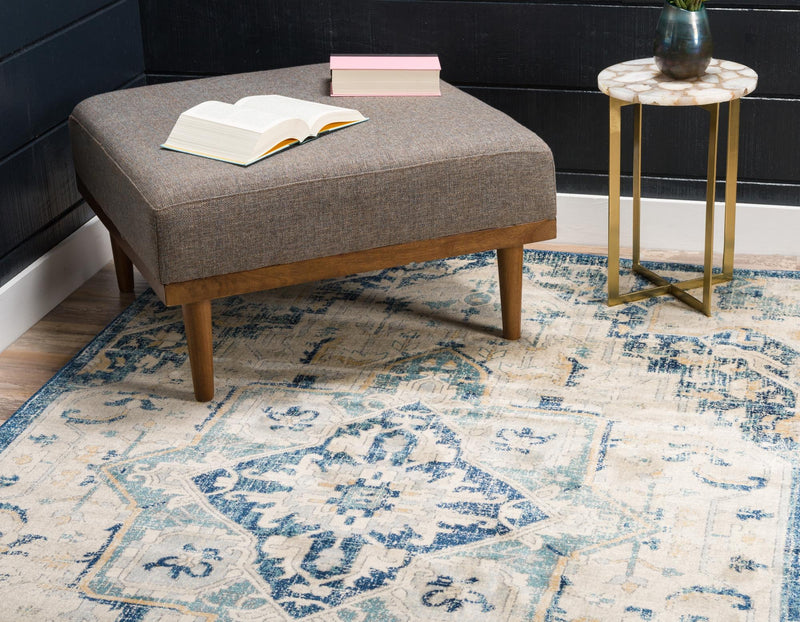 Copenhagen Dahlia Collection Area Rug -  Bispebjerg Rectangle Beige  lifestyle 7