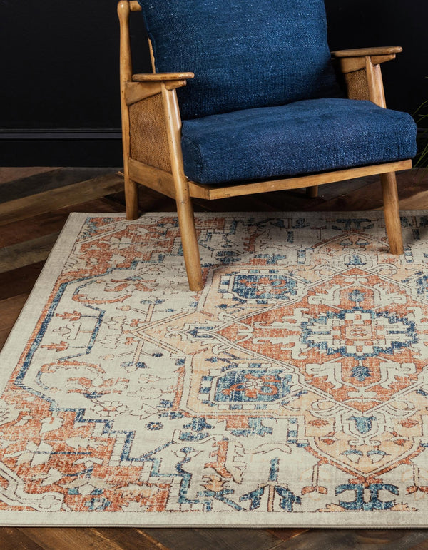Copenhagen Dahlia Collection Area Rug -  Bispebjerg Square Beige  lifestyle 24
