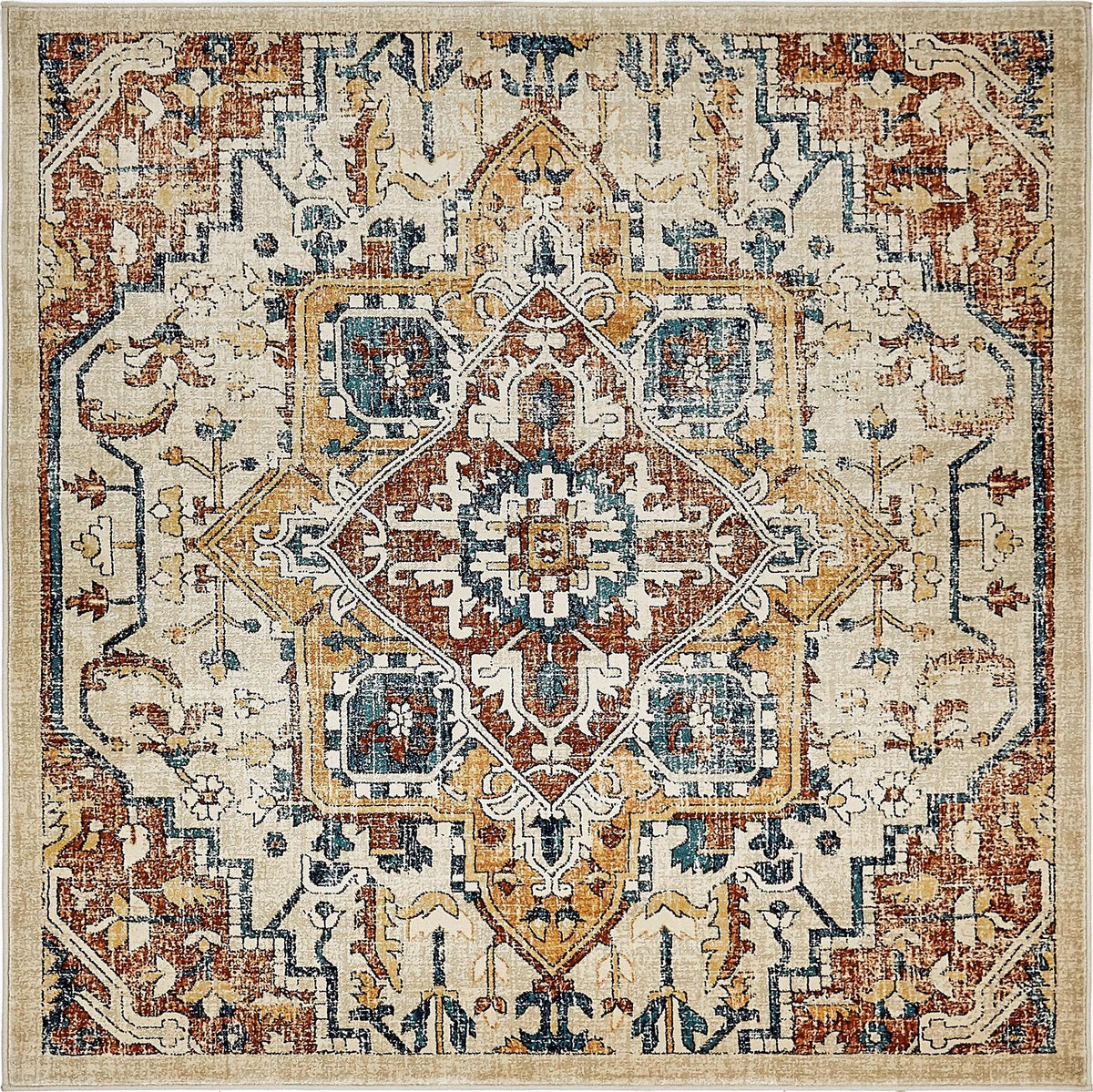 Copenhagen Dahlia Collection Area Rug -  Bispebjerg Square Beige  lifestyle 15