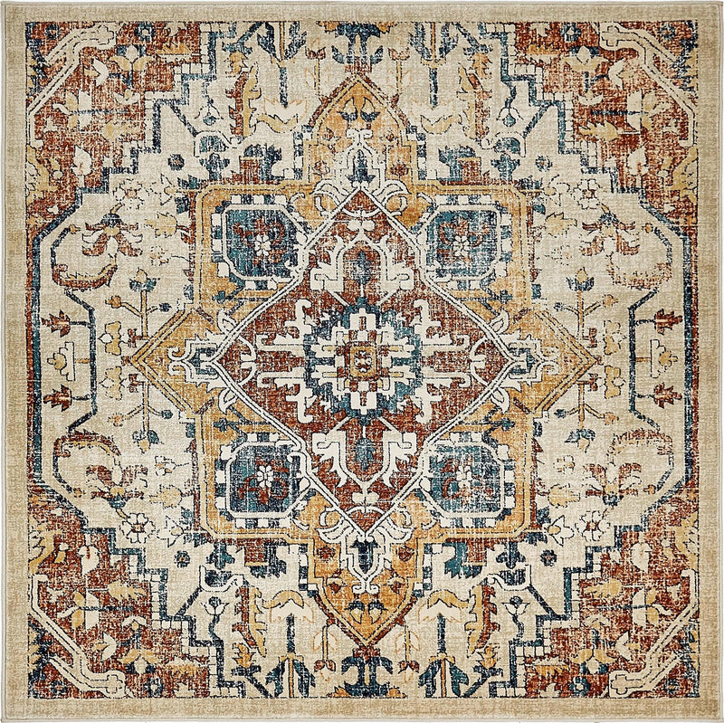 Copenhagen Dahlia Collection Area Rug -  Bispebjerg Square Beige  lifestyle 15
