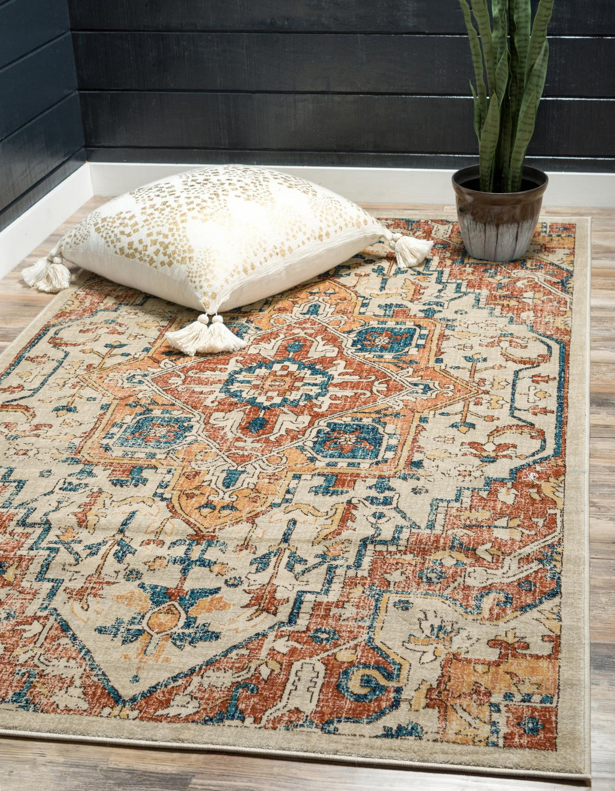 Copenhagen Dahlia Collection Area Rug -  Bispebjerg Rectangle Beige  lifestyle 2