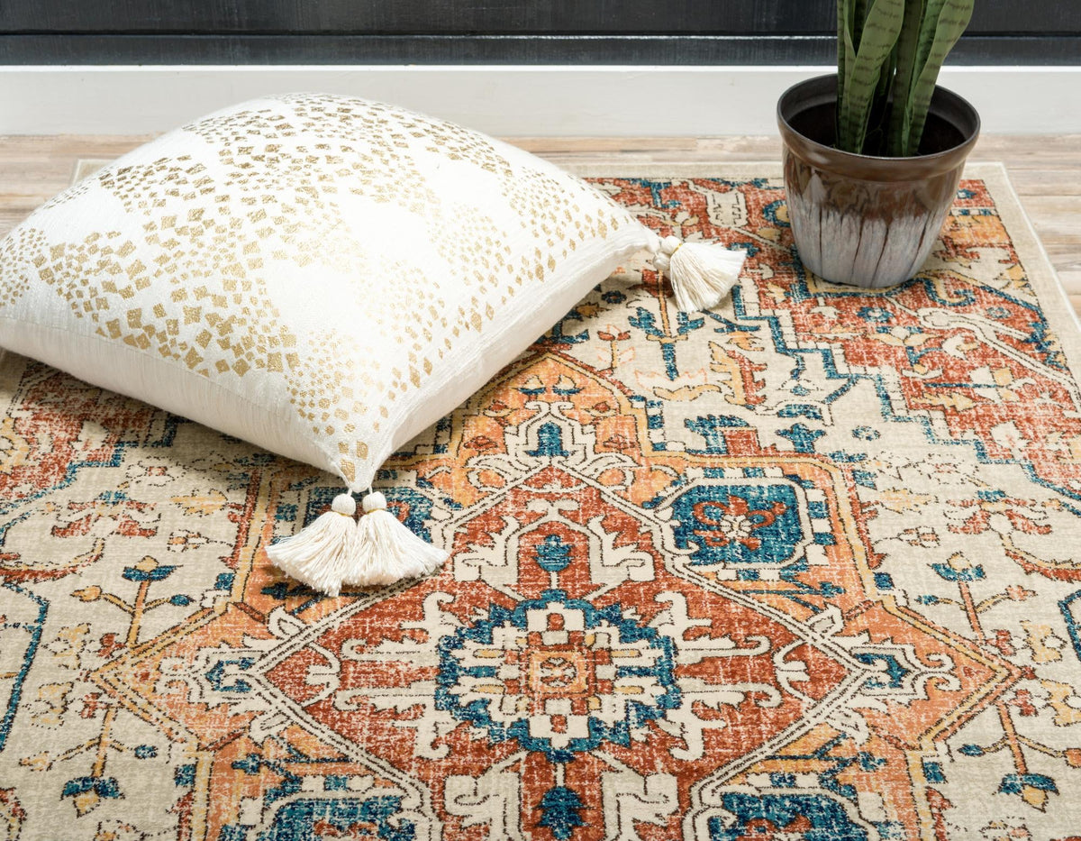 Copenhagen Dahlia Collection Area Rug -  Bispebjerg Rectangle Beige  lifestyle 4