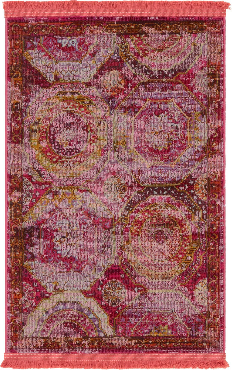 Caribbean Breeze Collection Area Rug -  Lucia Rectangle Pink  lifestyle 5