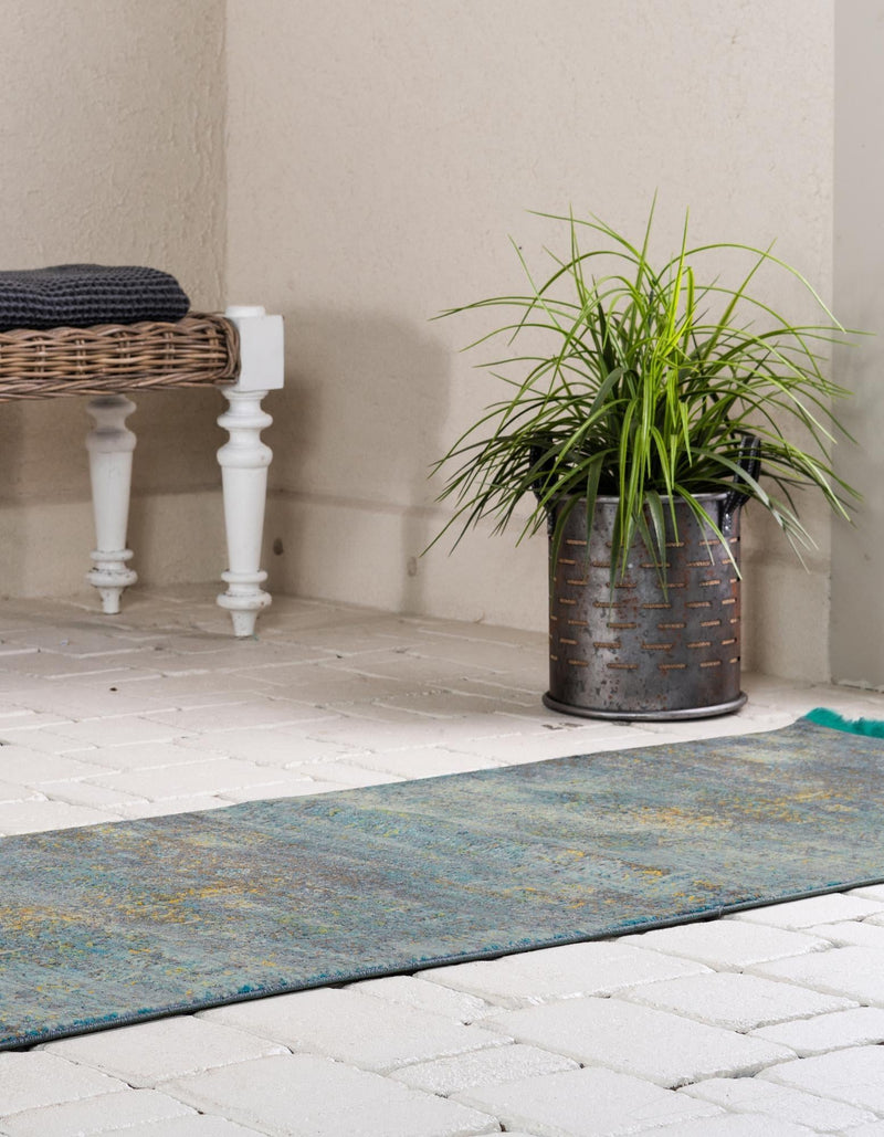 Caribbean Breeze Collection Area Rug -  Martinique Runner Turquoise  lifestyle 25
