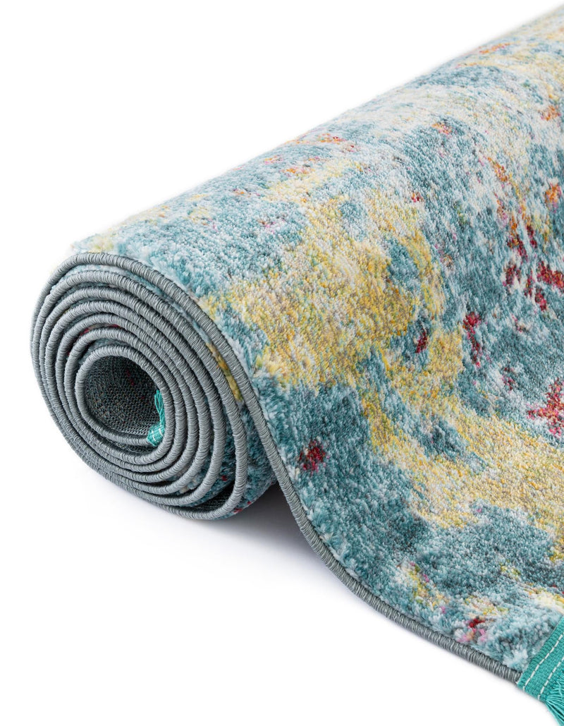 Caribbean Breeze Collection Area Rug -  Quantic Rectangle Blue  lifestyle 13