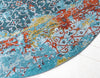 Caribbean Breeze Collection Area Rug -  Quantic Round Blue  lifestyle 14