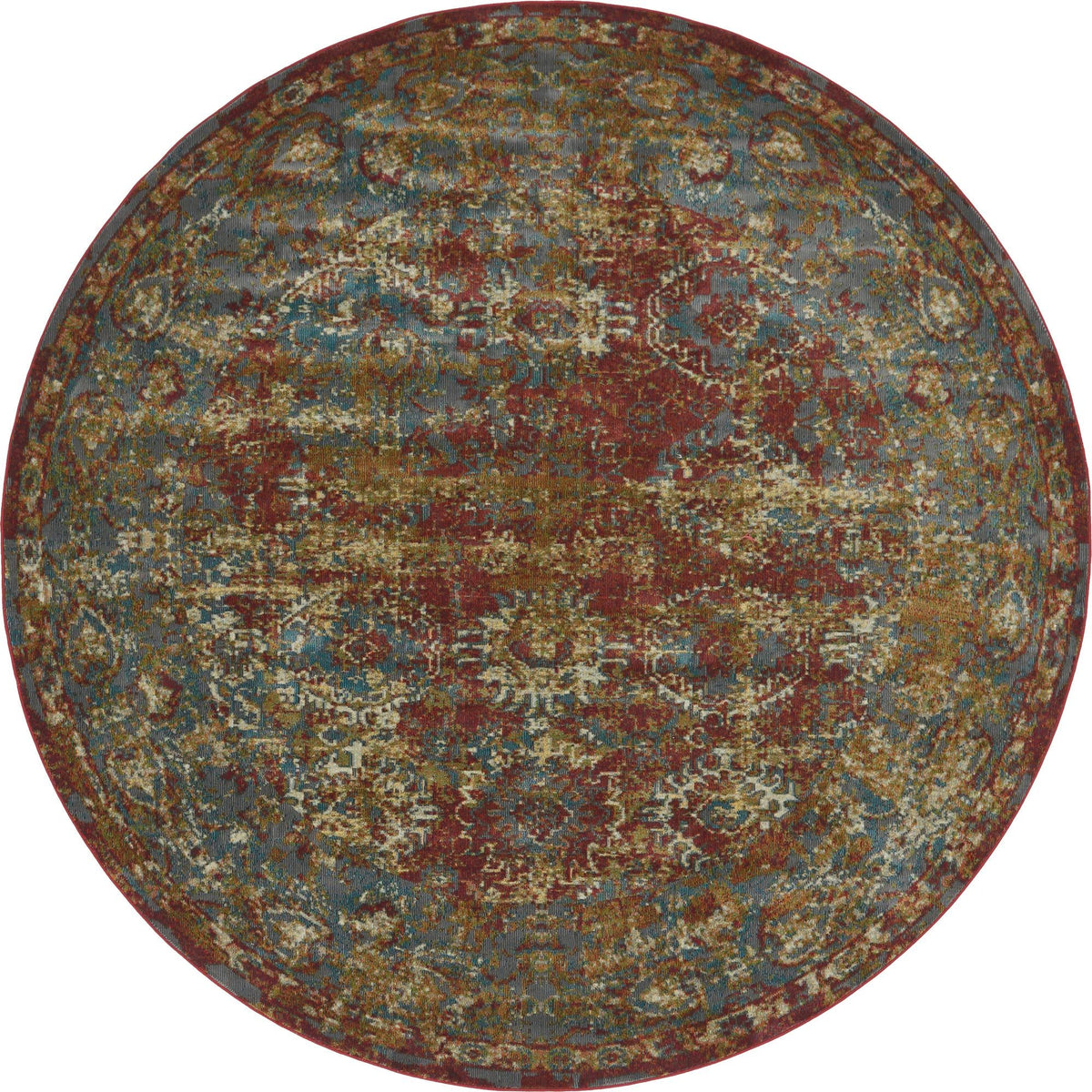 Caribbean Breeze Collection Area Rug -  Tobago Round Red  lifestyle 11