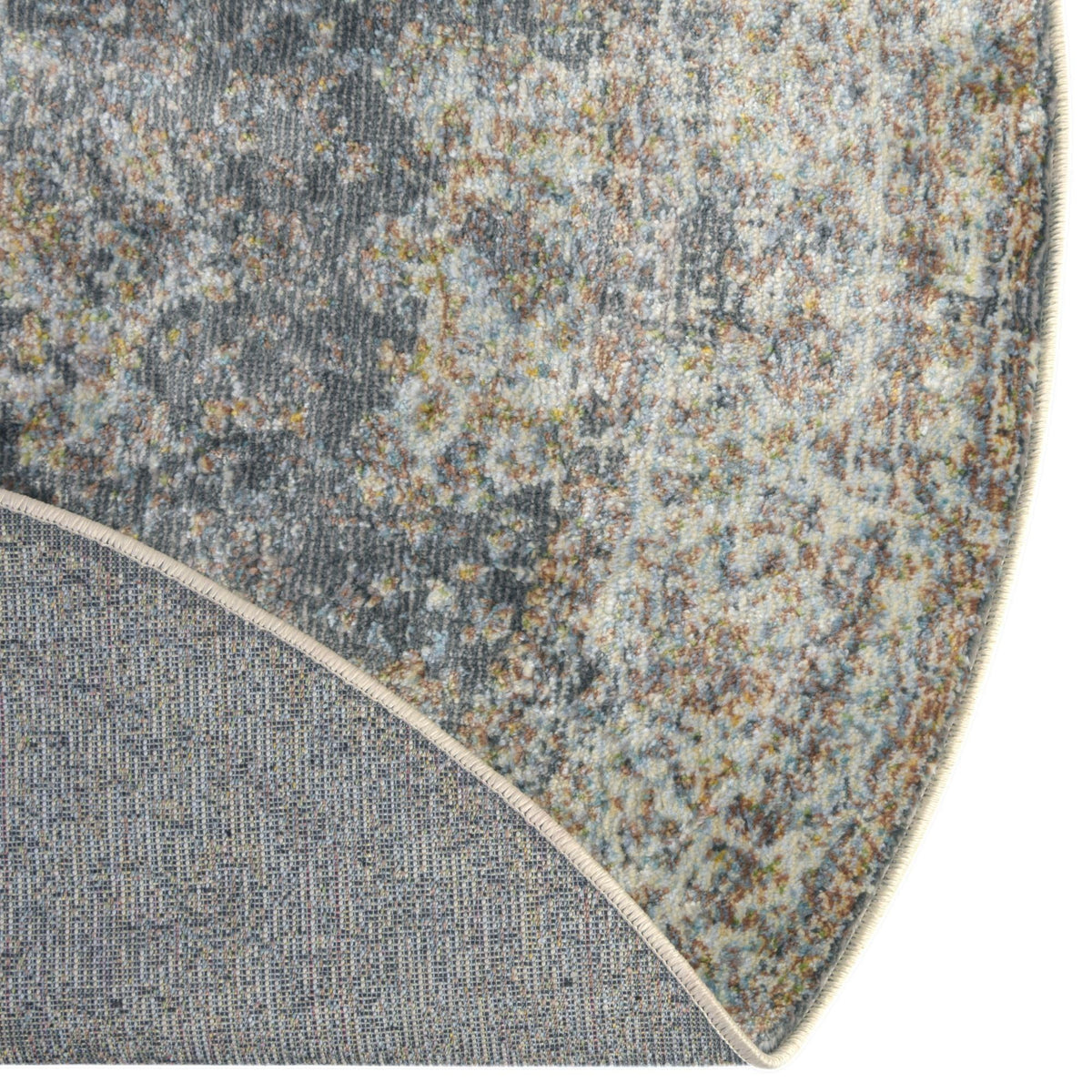 Caribbean Breeze Collection Area Rug -  Utila Round Fume Gray  lifestyle 49