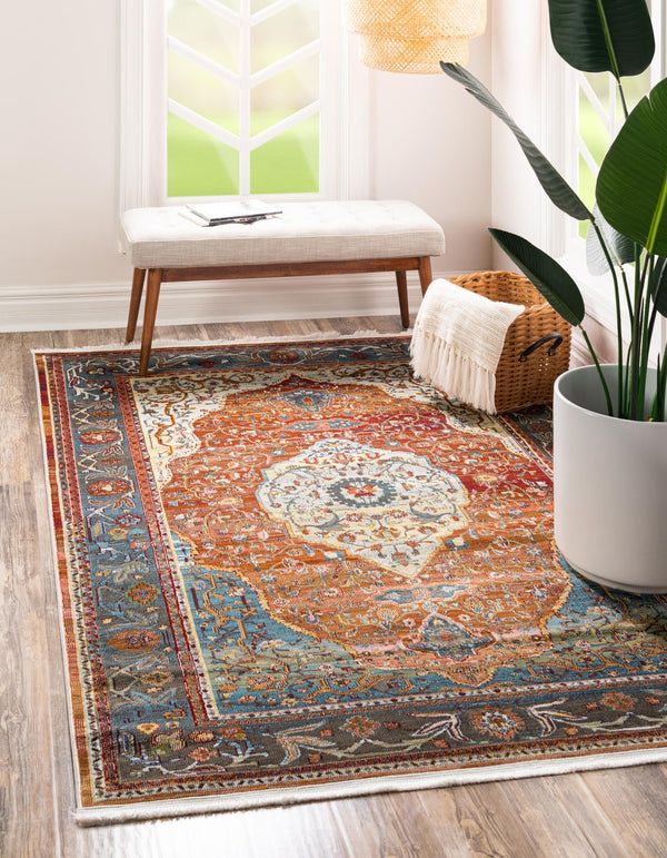 Caribbean Breeze Collection Area Rug -  Vieques Rectangle Rust Red  lifestyle 4