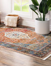 Caribbean Breeze Collection Area Rug -  Vieques Rectangle Rust Red  lifestyle 6