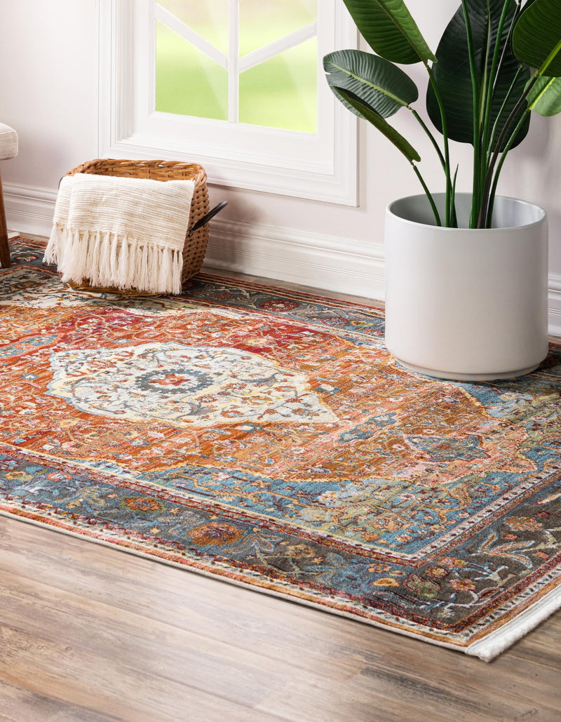 Caribbean Breeze Collection Area Rug -  Vieques Rectangle Rust Red  lifestyle 6