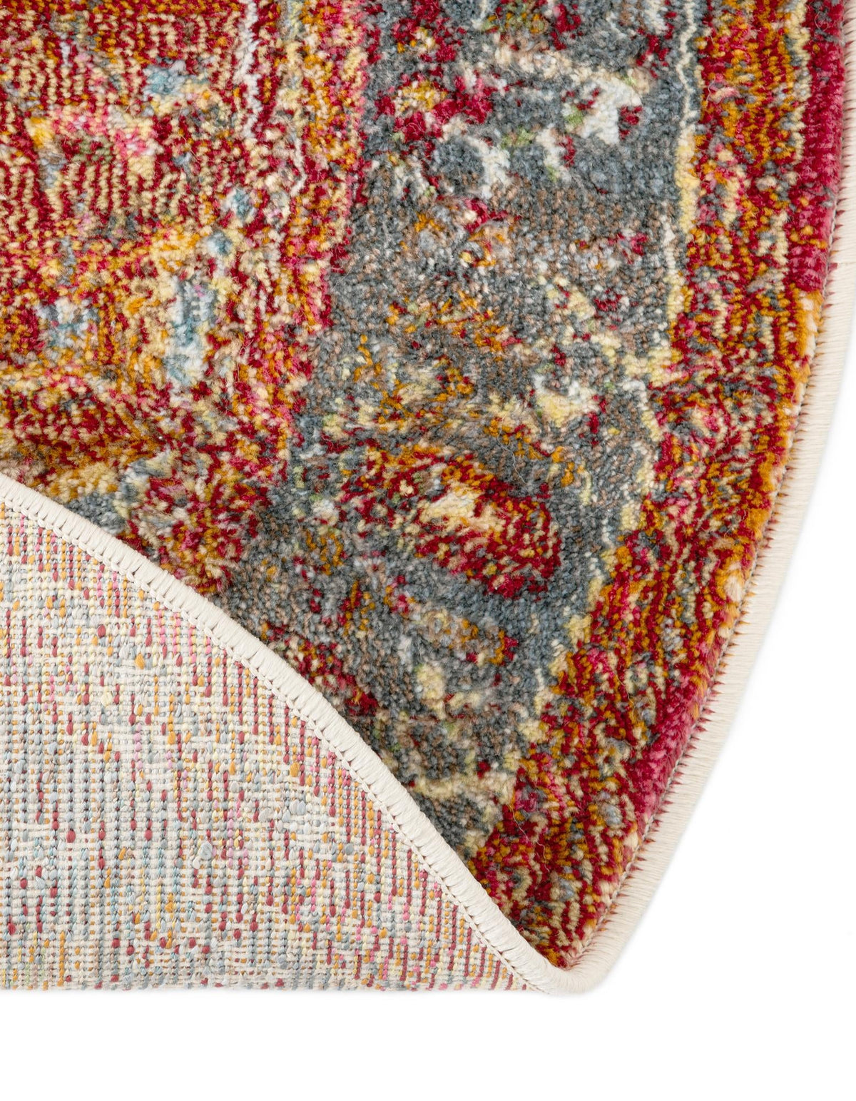Caribbean Breeze Collection Area Rug -  Vieques Round Rust Red  lifestyle 77