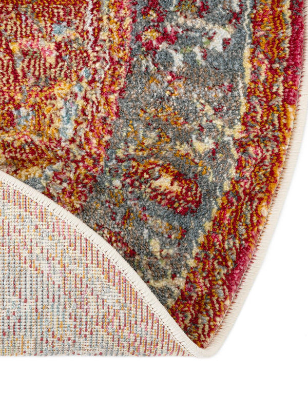 Caribbean Breeze Collection Area Rug -  Vieques Round Rust Red  lifestyle 77