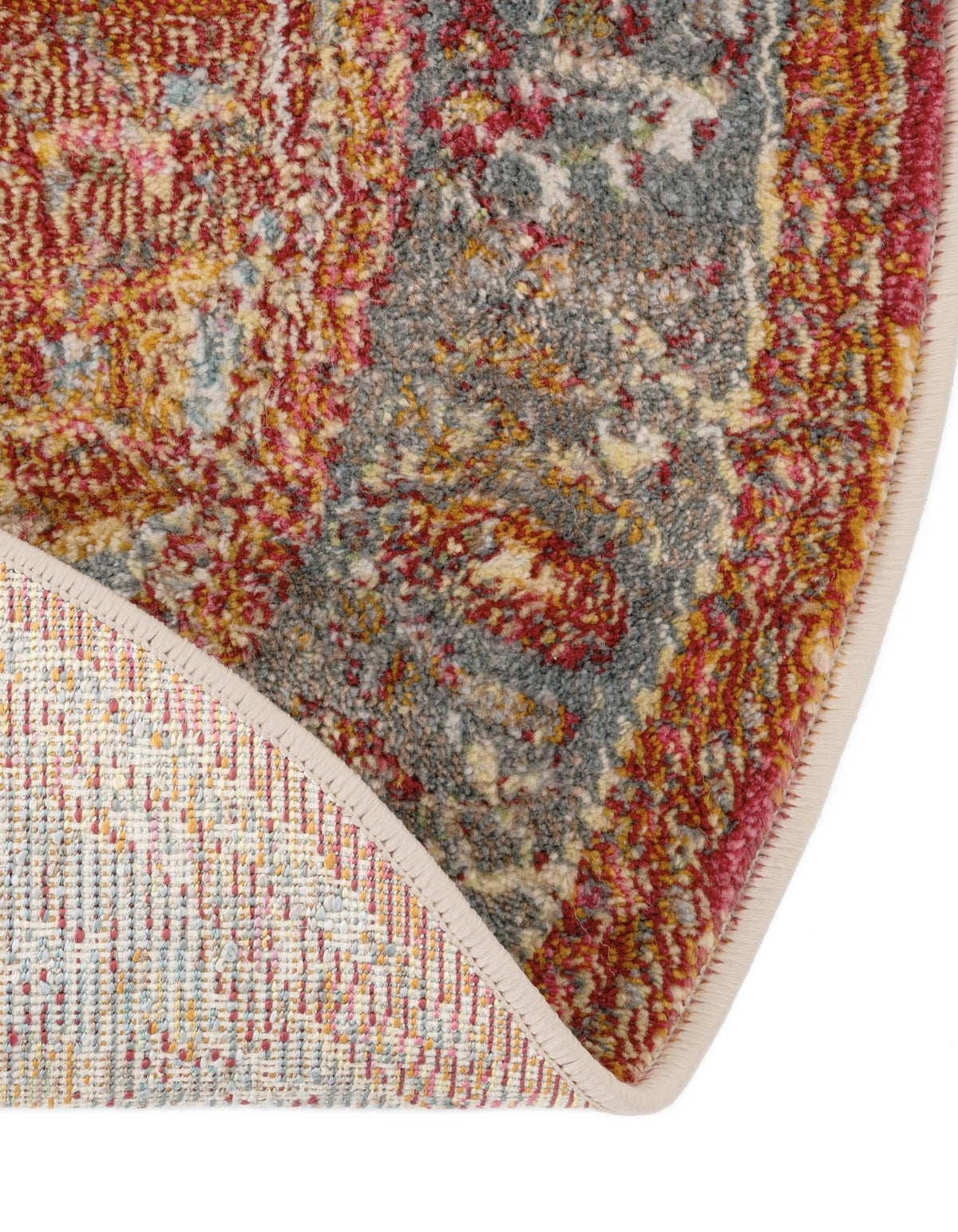 Caribbean Breeze Collection Area Rug -  Vieques Round Rust Red  lifestyle 74