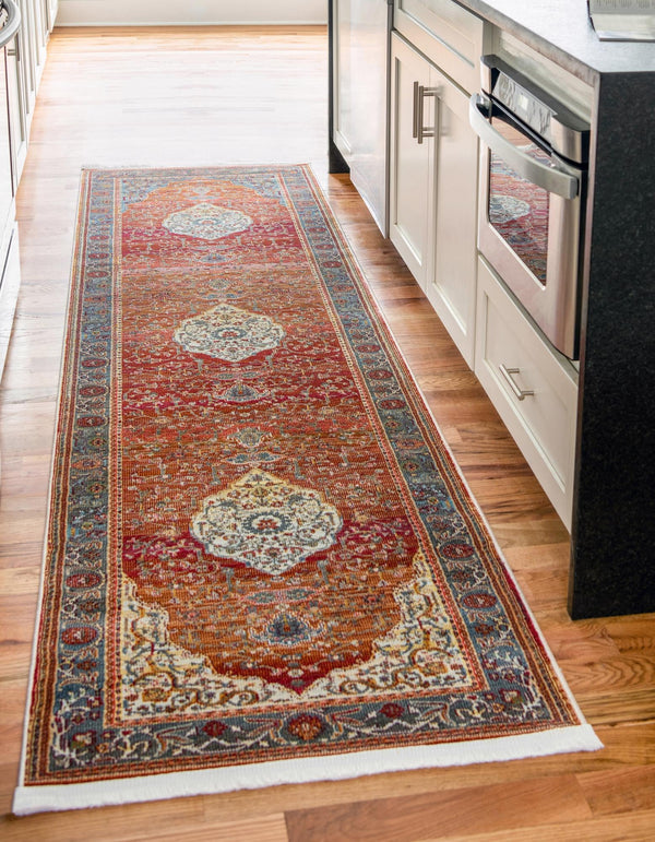 Caribbean Breeze Collection Area Rug -  Vieques Runner Rust Red  lifestyle 65