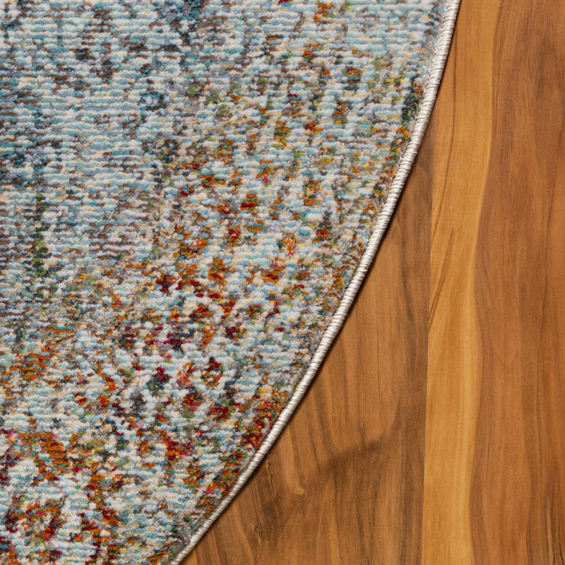Caribbean Breeze Collection Area Rug -  Yucatan Round Multi  lifestyle 26