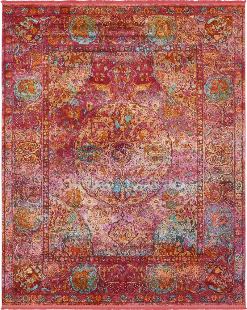 Caribbean Breeze Collection Area Rug -  Xcalak Rectangle Red  lifestyle 2