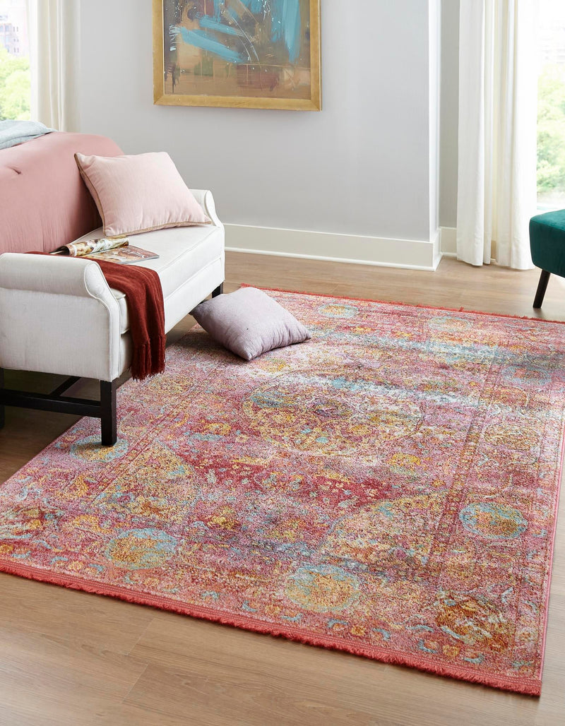 Caribbean Breeze Collection Area Rug -  Xcalak Rectangle Red  lifestyle 4
