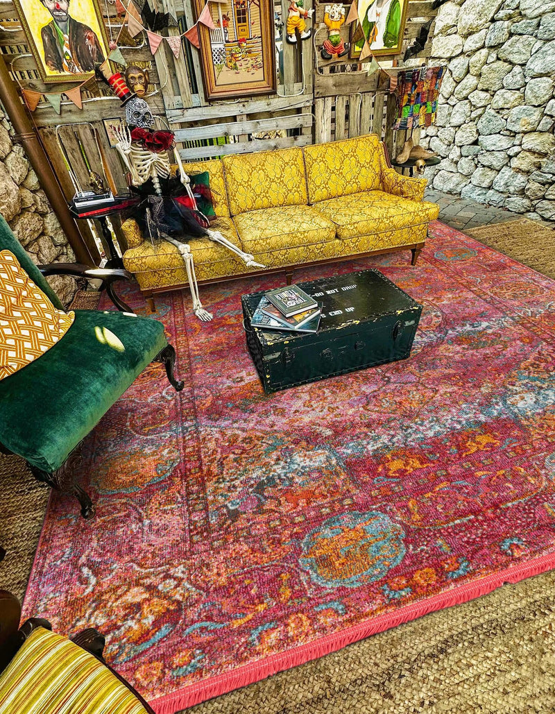 Caribbean Breeze Collection Area Rug -  Xcalak Rectangle Red  lifestyle 8