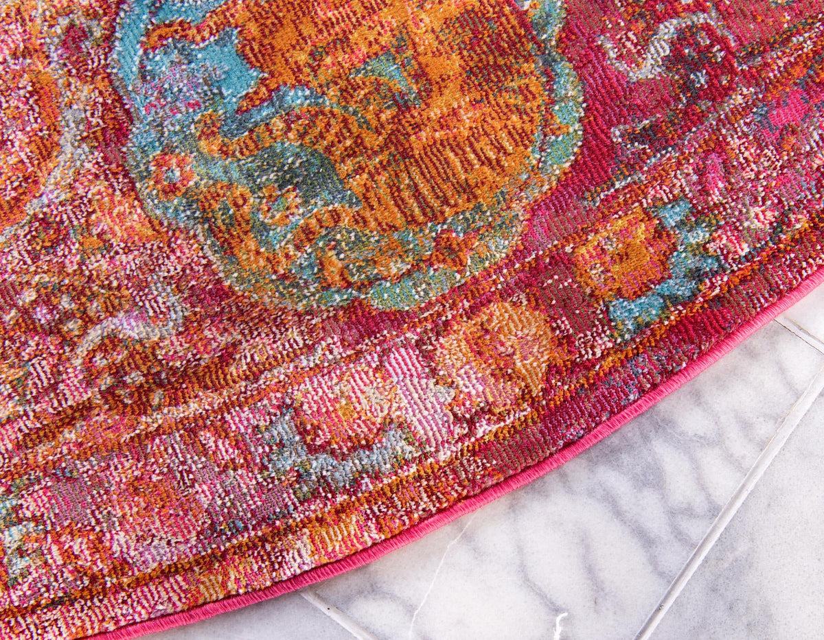 Caribbean Breeze Collection Area Rug -  Xcalak Round Red  lifestyle 44