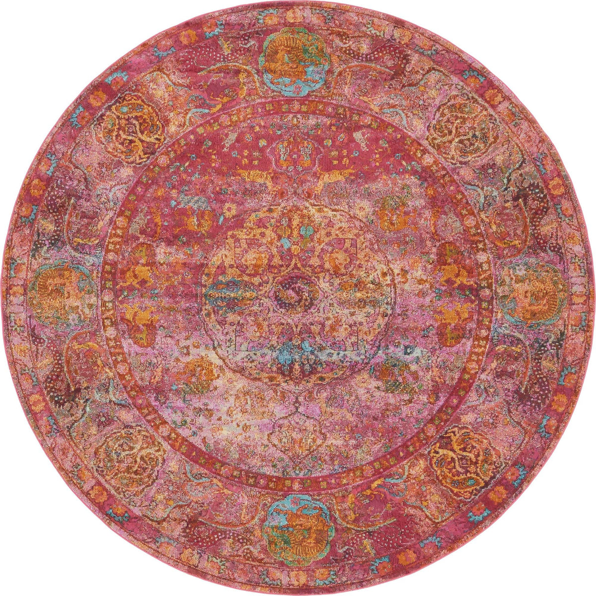 Caribbean Breeze Collection Area Rug -  Xcalak Round Red  lifestyle 77