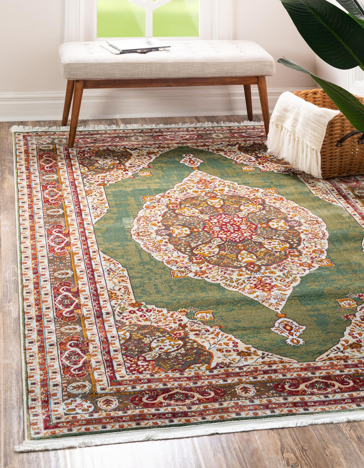 Caribbean Breeze Collection Area Rug -  Windward Rectangle Green  lifestyle 6
