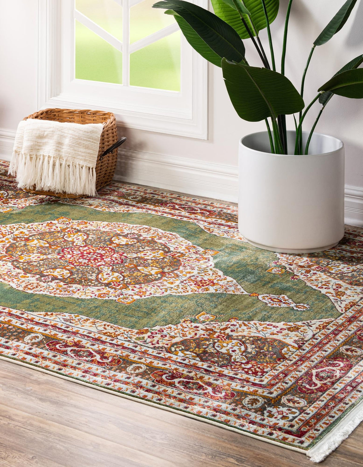 Caribbean Breeze Collection Area Rug -  Windward Rectangle Green  lifestyle 9