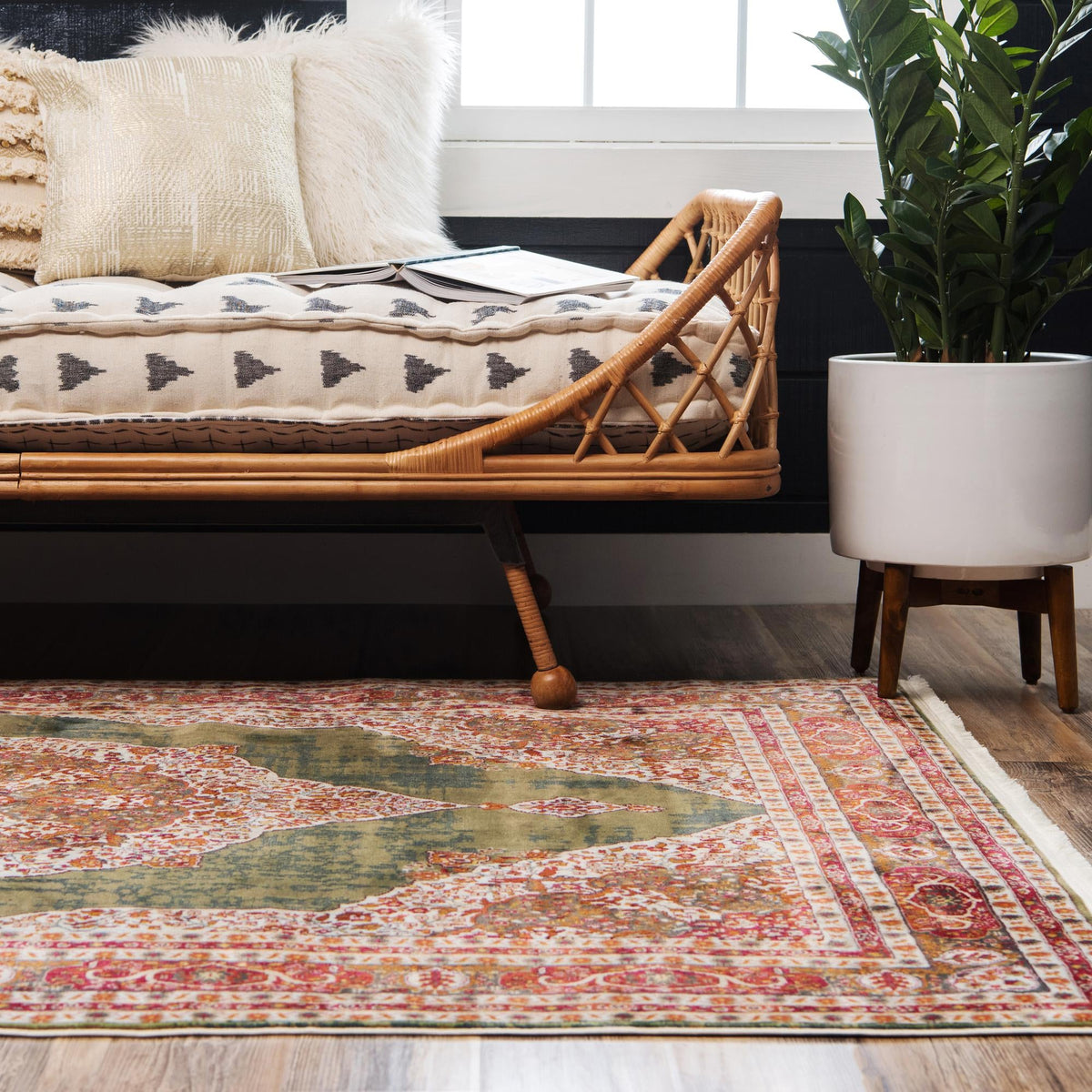 Caribbean Breeze Collection Area Rug -  Windward Rectangle Green  lifestyle 12