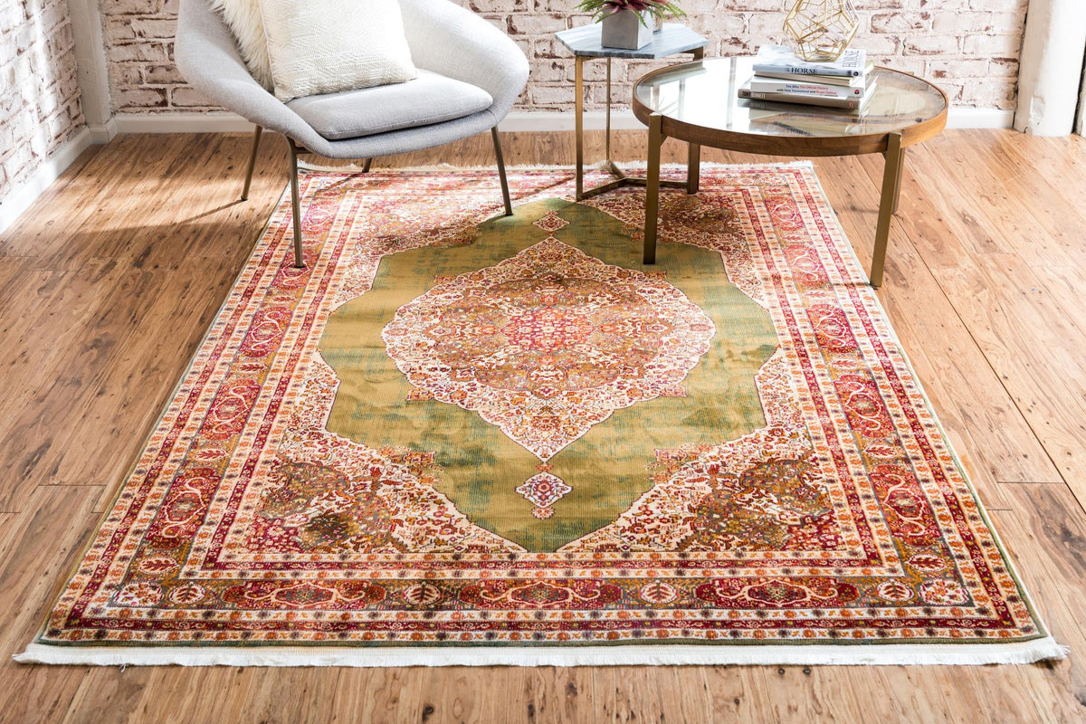 Caribbean Breeze Collection Area Rug -  Windward Rectangle Green  lifestyle 15