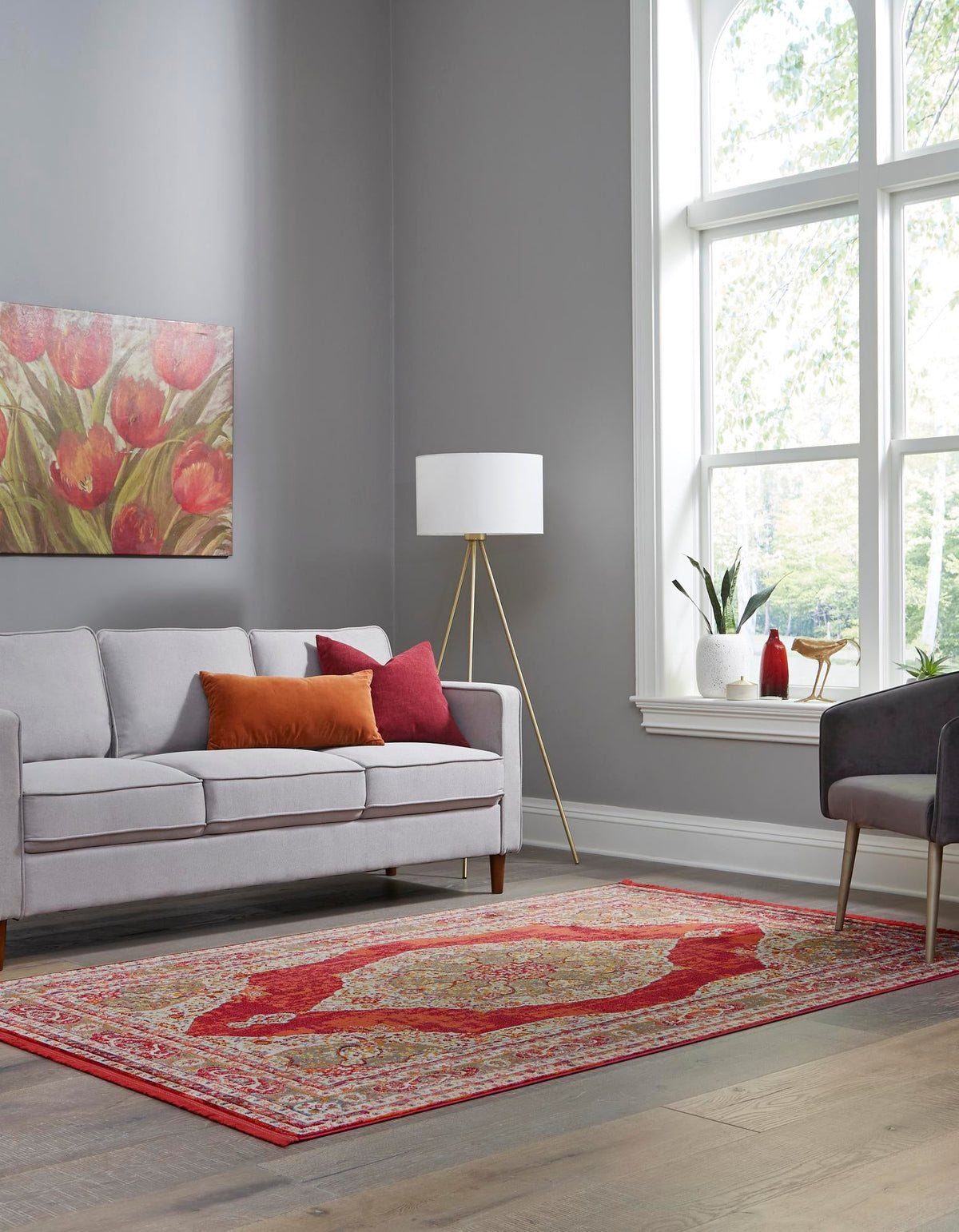Caribbean Breeze Collection Area Rug -  Windward Rectangle Red  lifestyle 7
