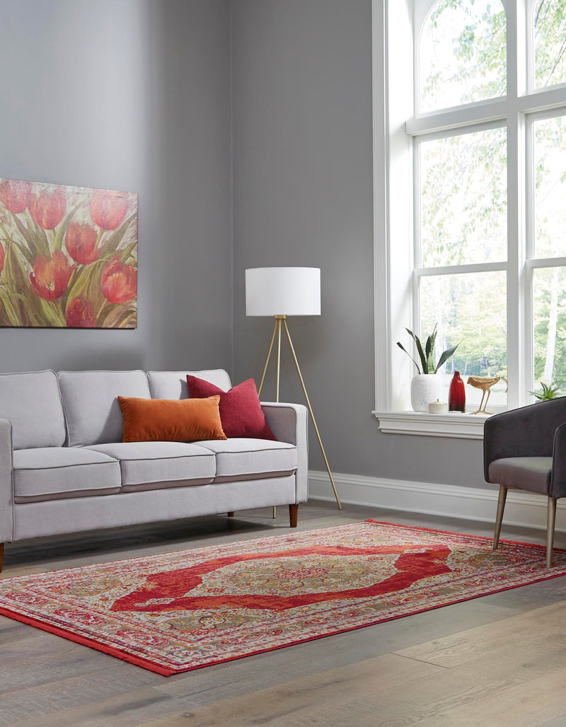Caribbean Breeze Collection Area Rug -  Windward Rectangle Red  lifestyle 7