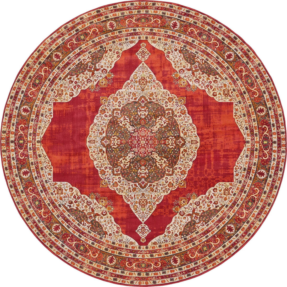 Caribbean Breeze Collection Area Rug -  Windward Round Red  lifestyle 121