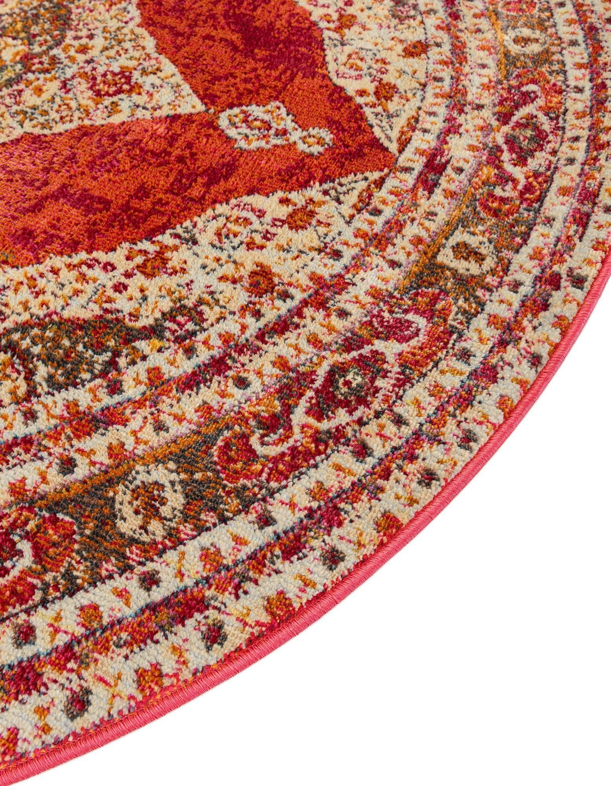 Caribbean Breeze Collection Area Rug -  Windward Round Red  lifestyle 89
