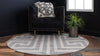 Aegean Labyrinth Collection Area Rug -  Mykonos Round Gray  lifestyle 53