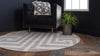 Aegean Labyrinth Collection Area Rug -  Mykonos Round Gray  lifestyle 57