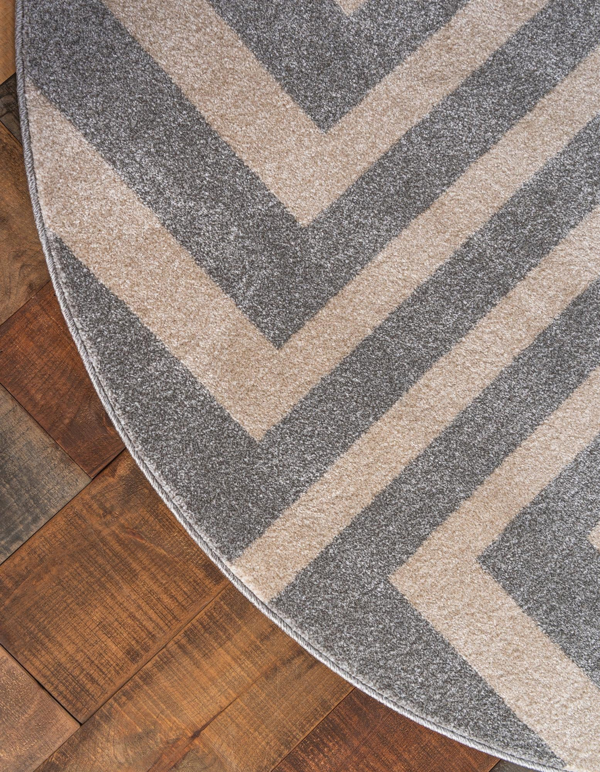 Aegean Labyrinth Collection Area Rug -  Mykonos Round Gray  lifestyle 96