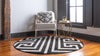 Aegean Labyrinth Collection Area Rug -  Mykonos Round Black  lifestyle 67