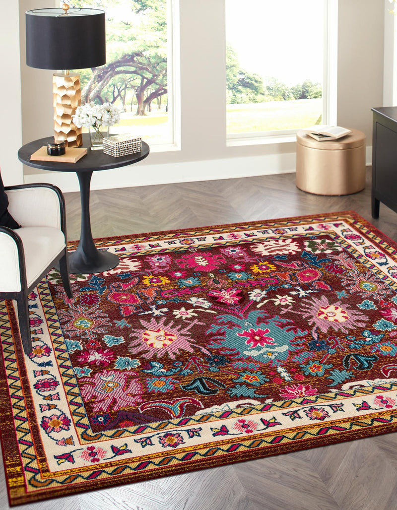 Chateau Elegance Collection Area Rug - Versailles Square Multi  lifestyle 24