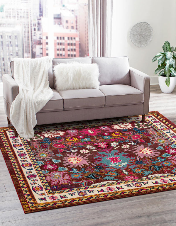 Chateau Elegance Collection Area Rug - Versailles Square Multi  lifestyle 31