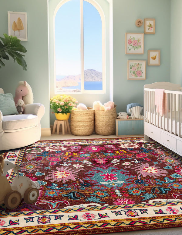 Chateau Elegance Collection Area Rug - Versailles Square Multi  lifestyle 35