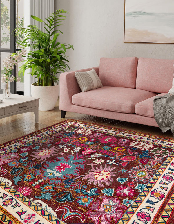 Chateau Elegance Collection Area Rug - Versailles Square Multi  lifestyle 50