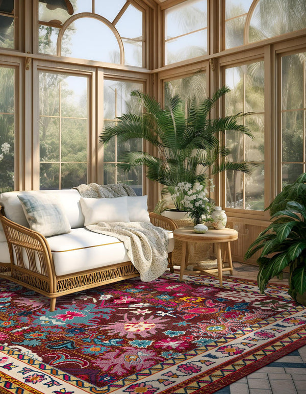 Chateau Elegance Collection Area Rug - Versailles Square Multi  lifestyle 52