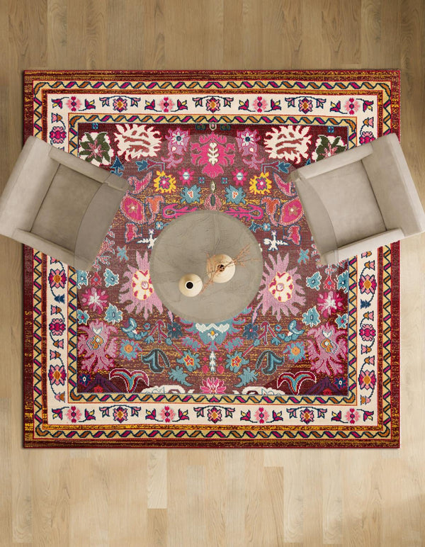 Chateau Elegance Collection Area Rug - Versailles Square Multi  lifestyle 55