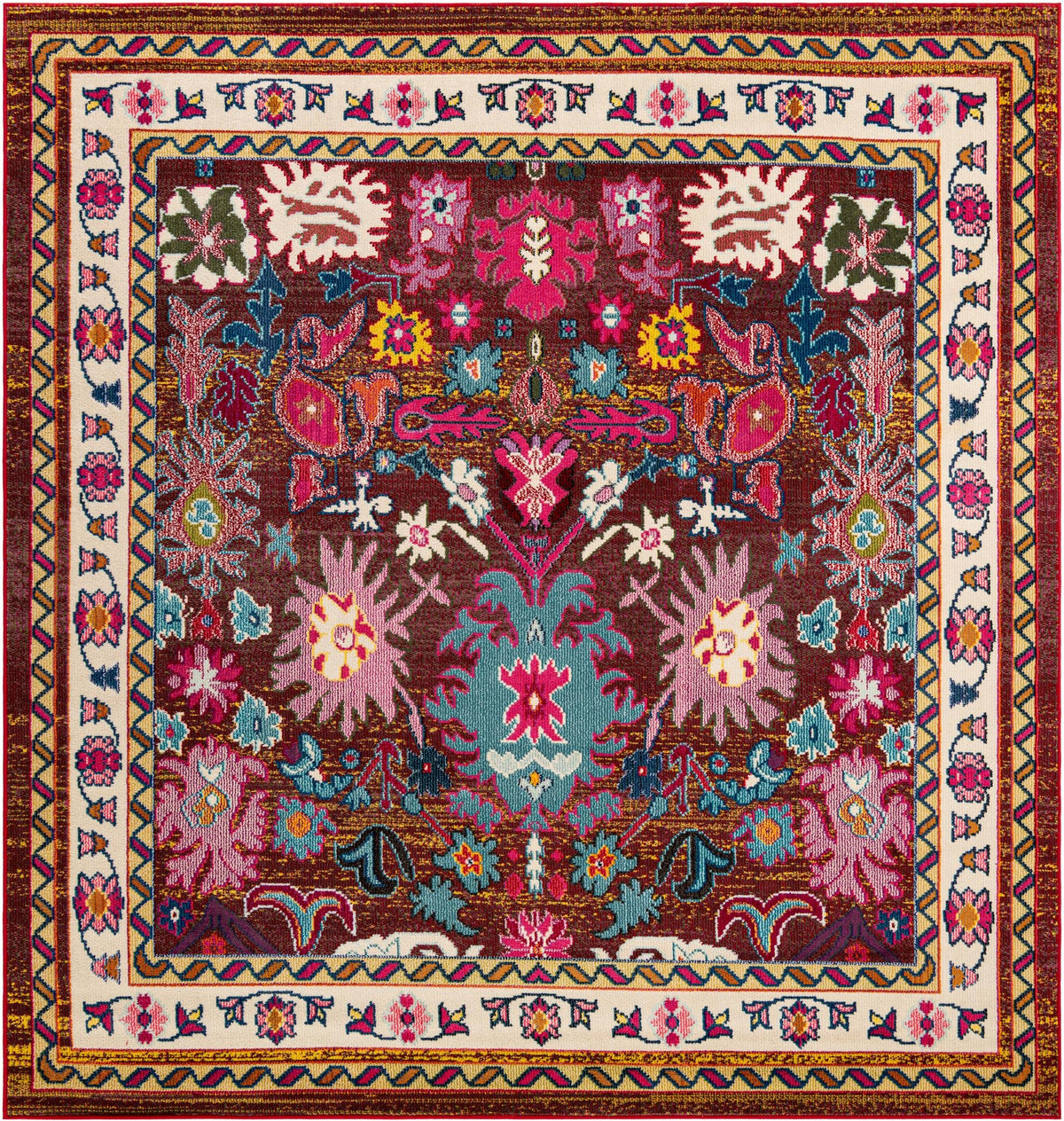 Chateau Elegance Collection Area Rug - Versailles Square Multi  lifestyle 20