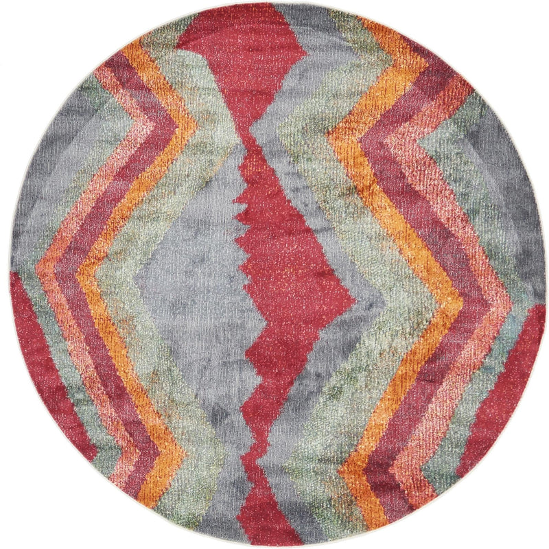 Nomad Haven Collection Area Rug -  Gobi Round Gray  lifestyle 16