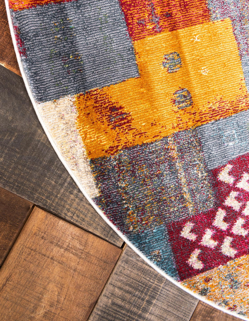 Nomad Haven Collection Area Rug -  Negev Round Multi  lifestyle 23