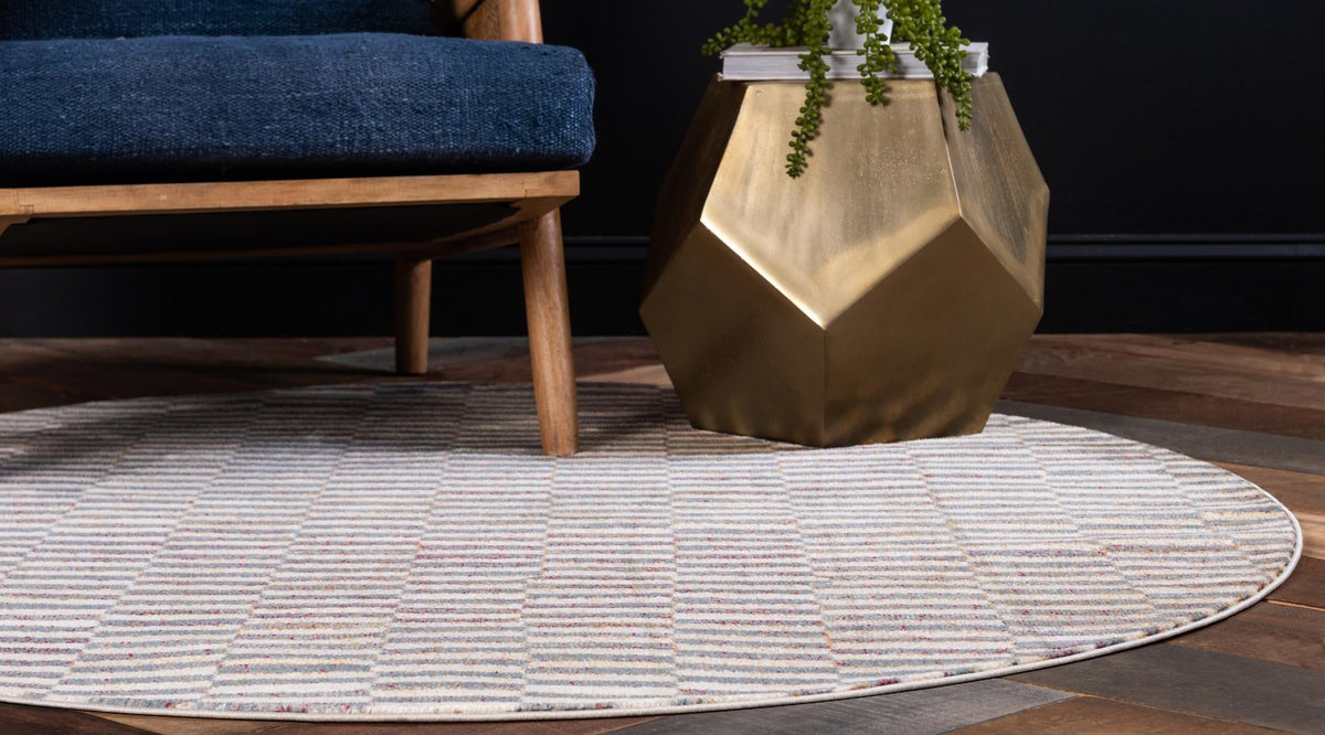 Nomad Haven Collection Area Rug -  Thar Round Beige  lifestyle 15
