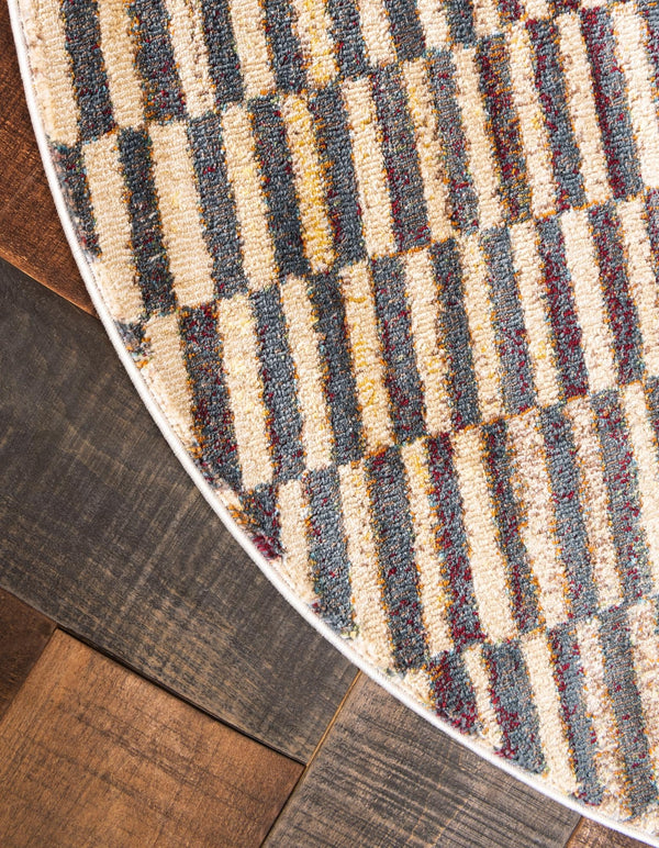 Nomad Haven Collection Area Rug -  Thar Round Beige  lifestyle 20